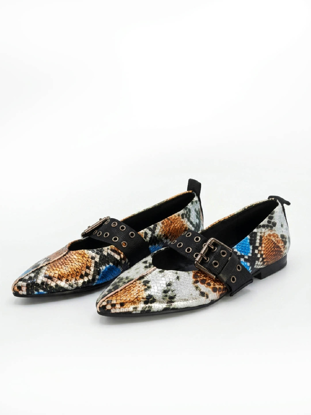 Vosso Moda Manoletina piel serpiente y detalle hebilla