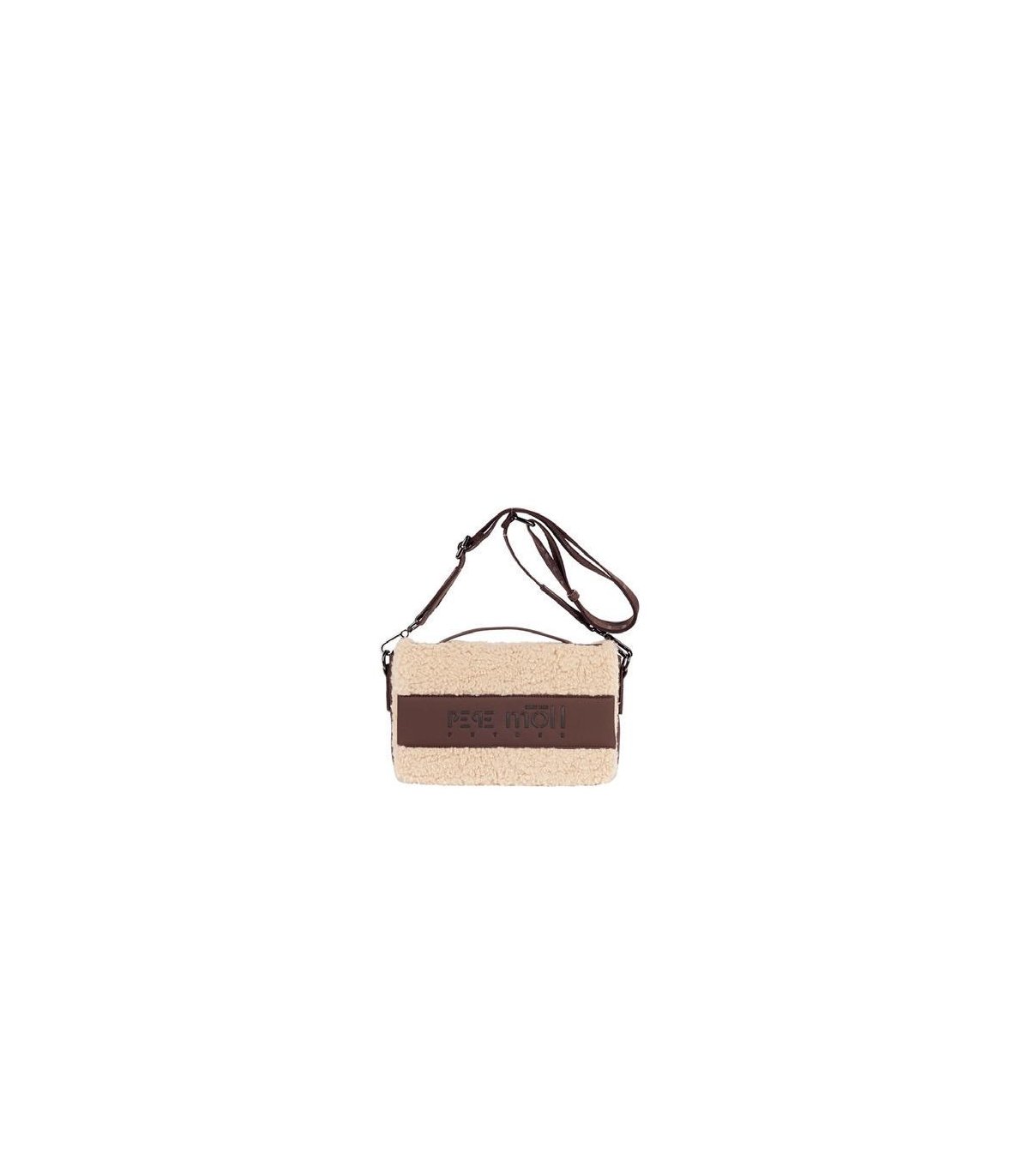 Pepe Moll Bolso bandolera Halia nude borreguito doble cremallera