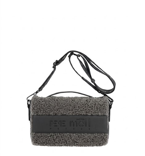 Pepe Moll Bolso bandolera Halia gris borreguito y solapa