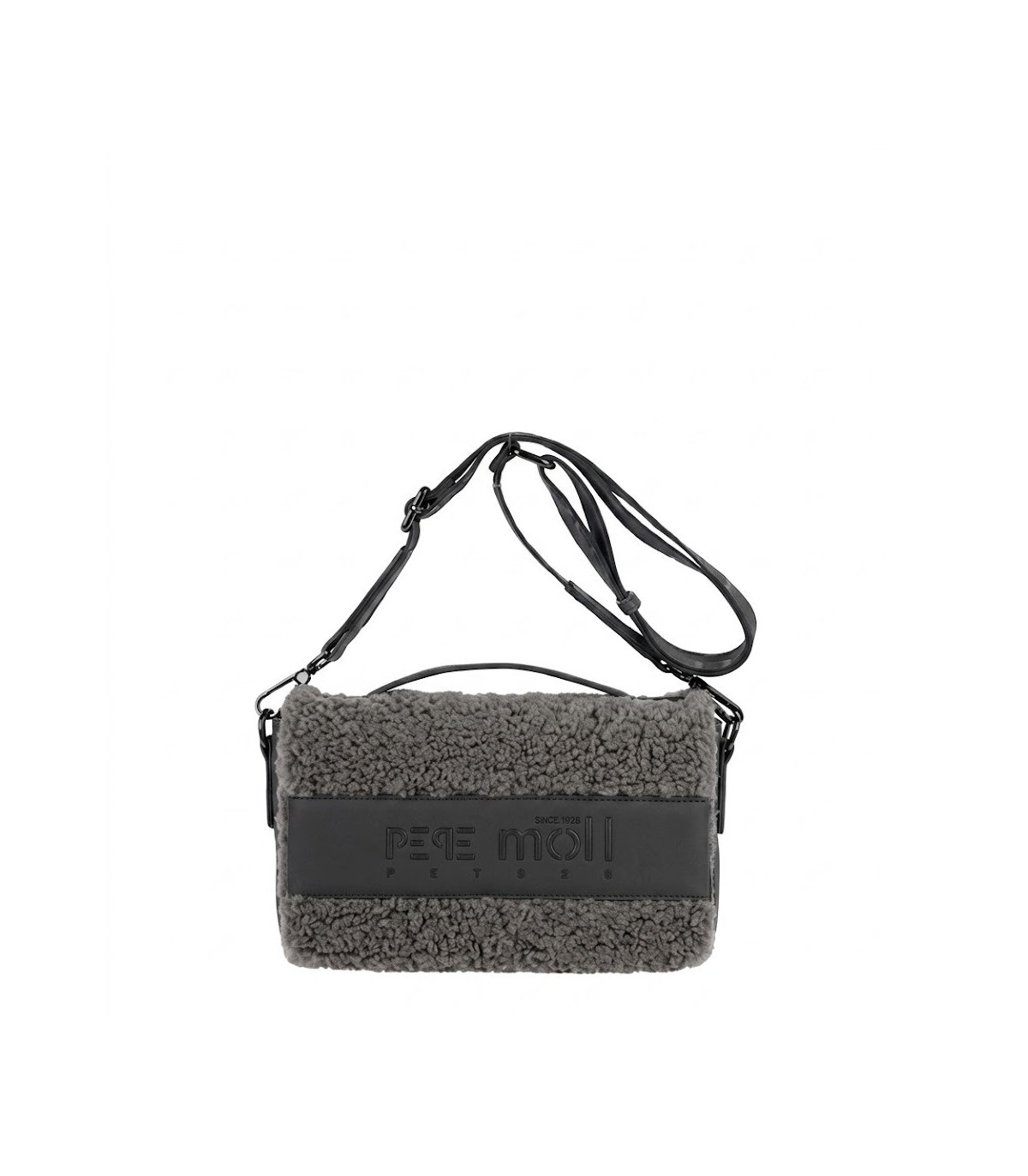 Pepe Moll Bolso bandolera Halia gris borreguito y solapa