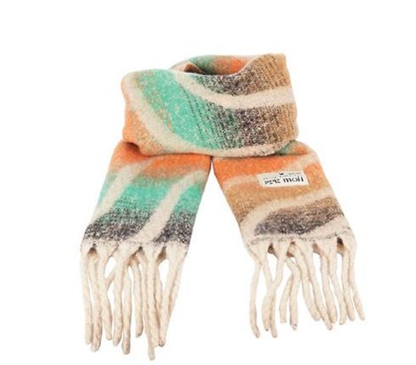 Pepe Moll Bufanda estampado ondas verde-naranja