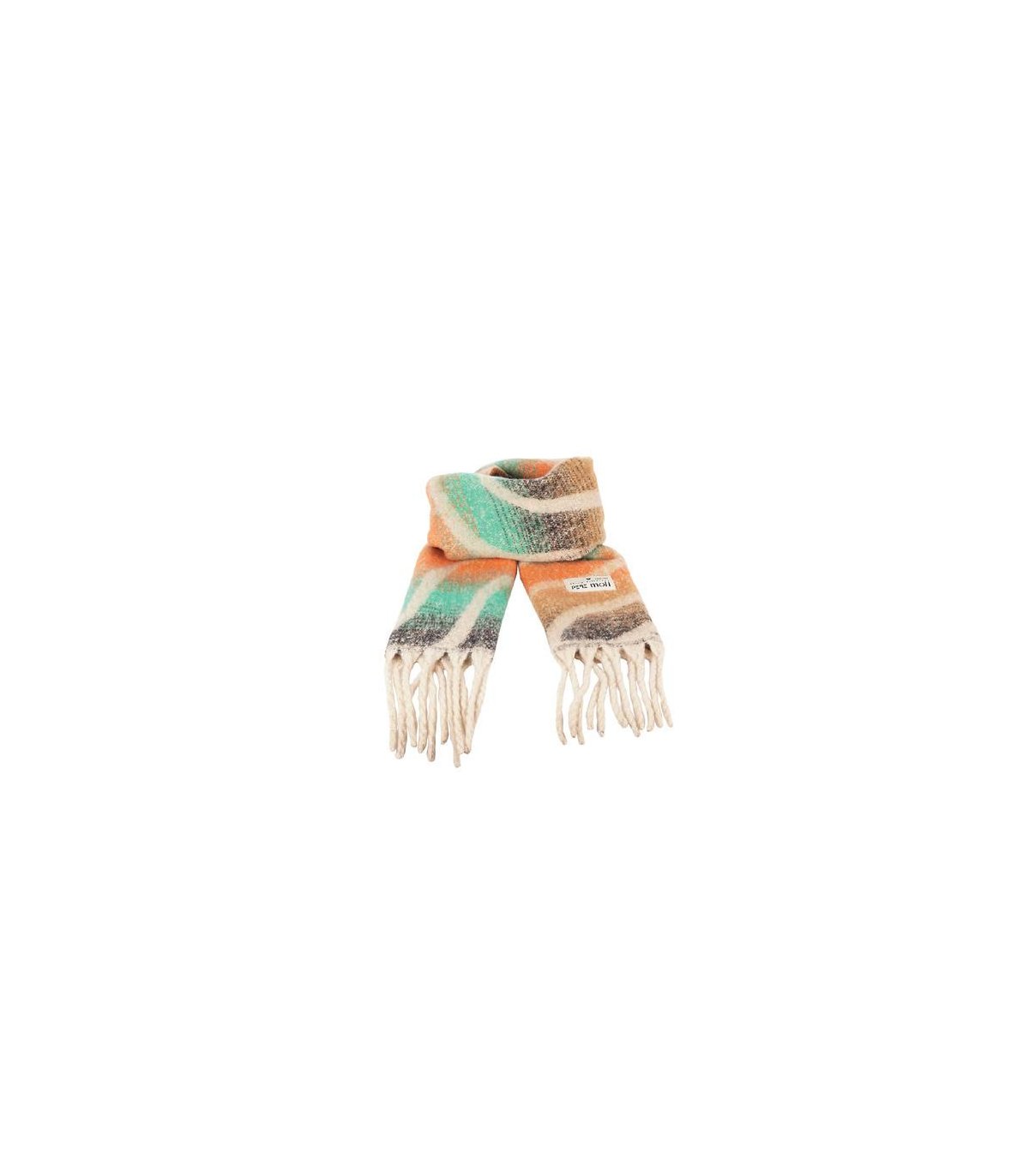Pepe Moll Bufanda estampado ondas verde-naranja