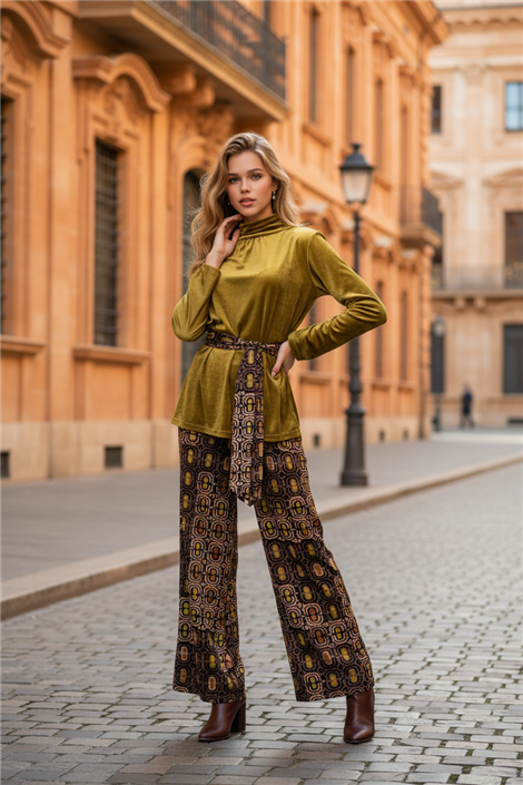 by Cris Blusa color lima aterciopelada