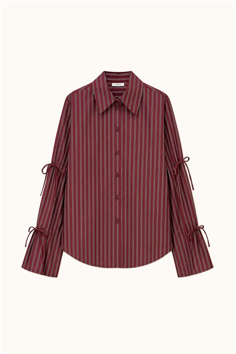 HQ Camisa oversize color burdeos y detalle de lazada