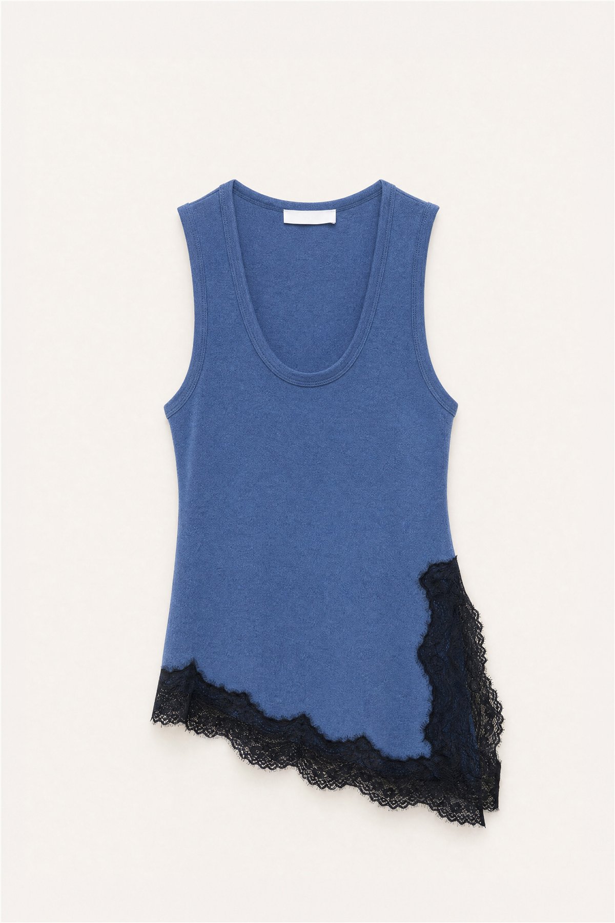 HQ Blusa de tirantes azul con encaje