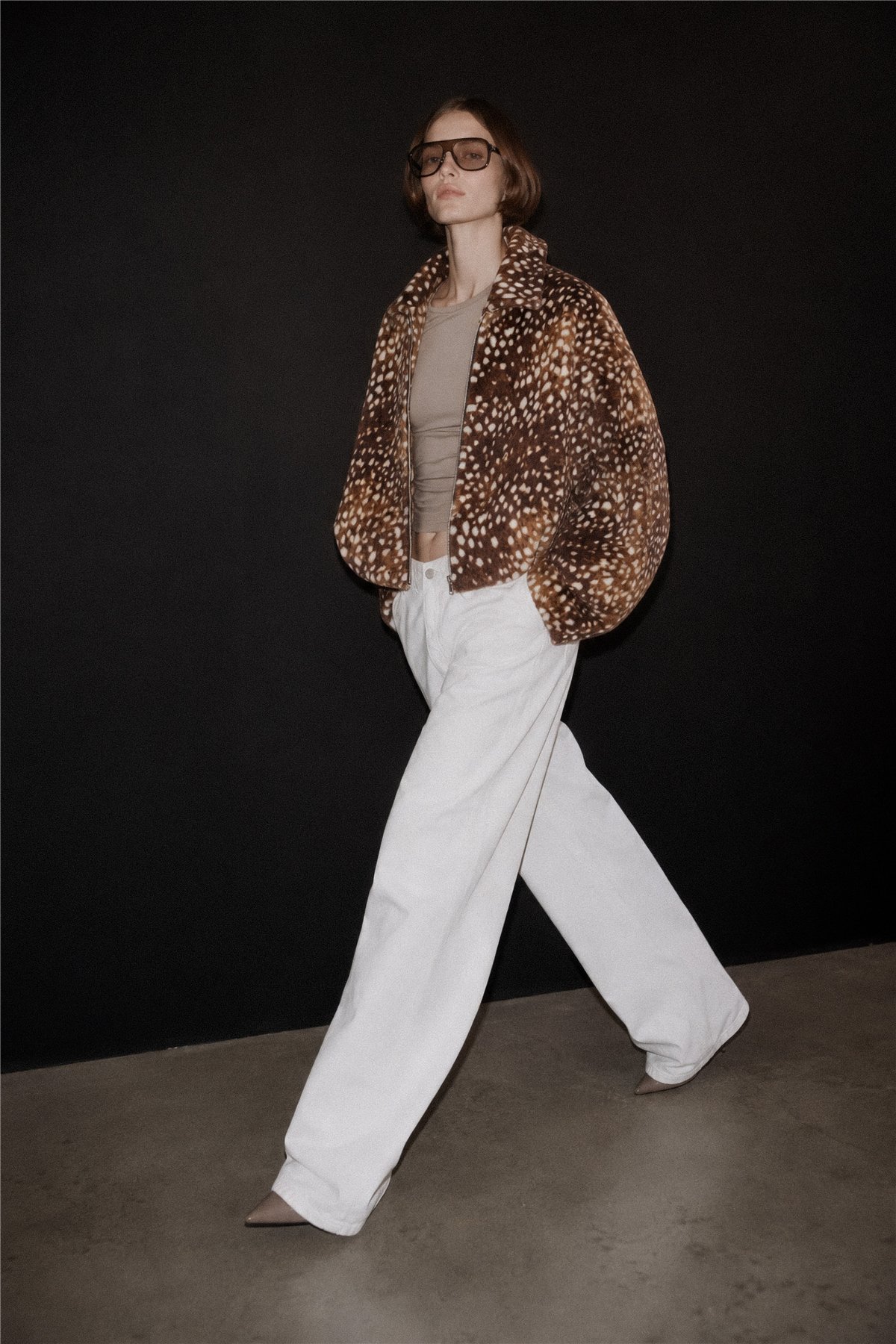 HQ Chaqueta de pelo estampado manchitas