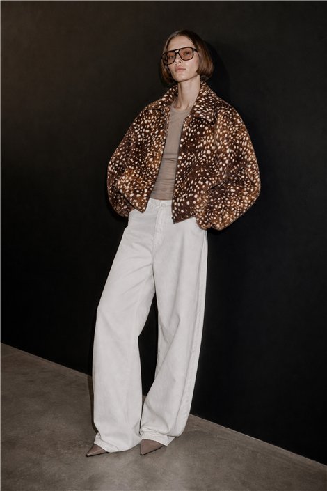 HQ Chaqueta de pelo estampado manchitas
