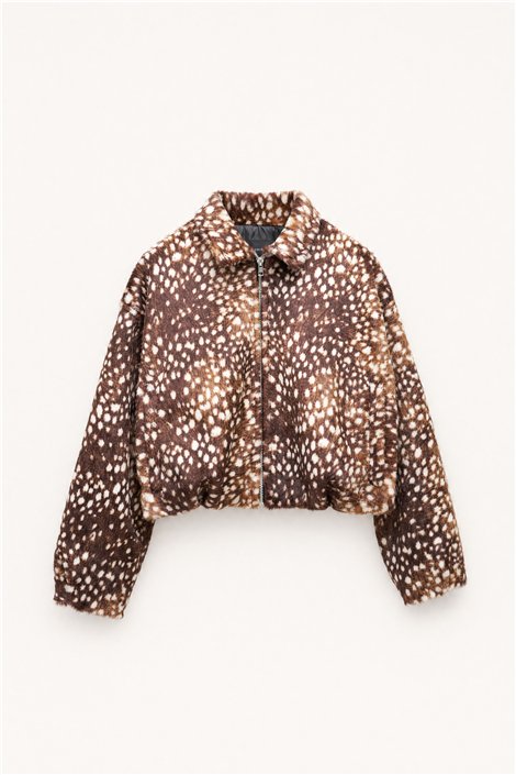HQ Chaqueta de pelo estampado manchitas