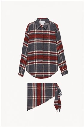 HQ Camisa de cuadros con fular coordinado