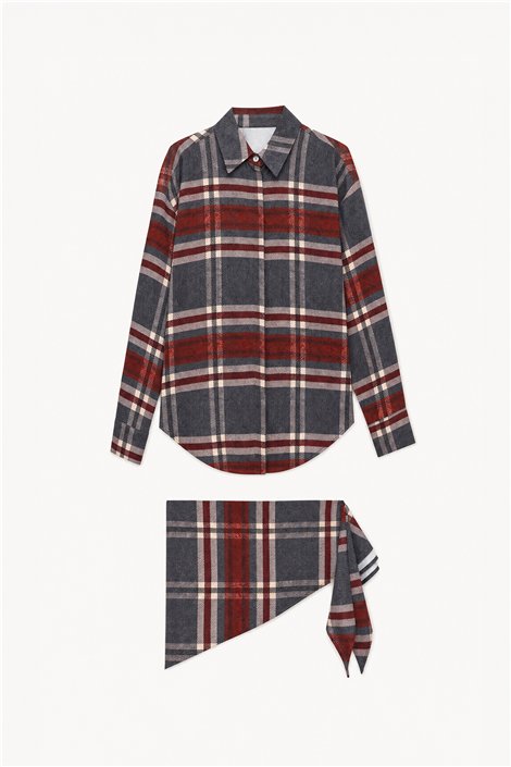 HQ Camisa de cuadros con fular coordinado
