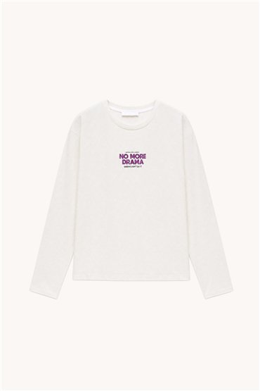 HQ Camiseta blanca de algodón NO MORE DRAMA