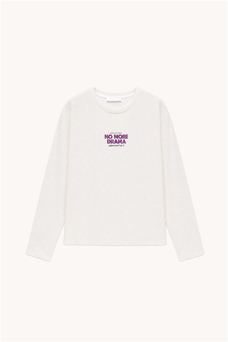 HQ Camiseta blanca de algodón NO MORE DRAMA