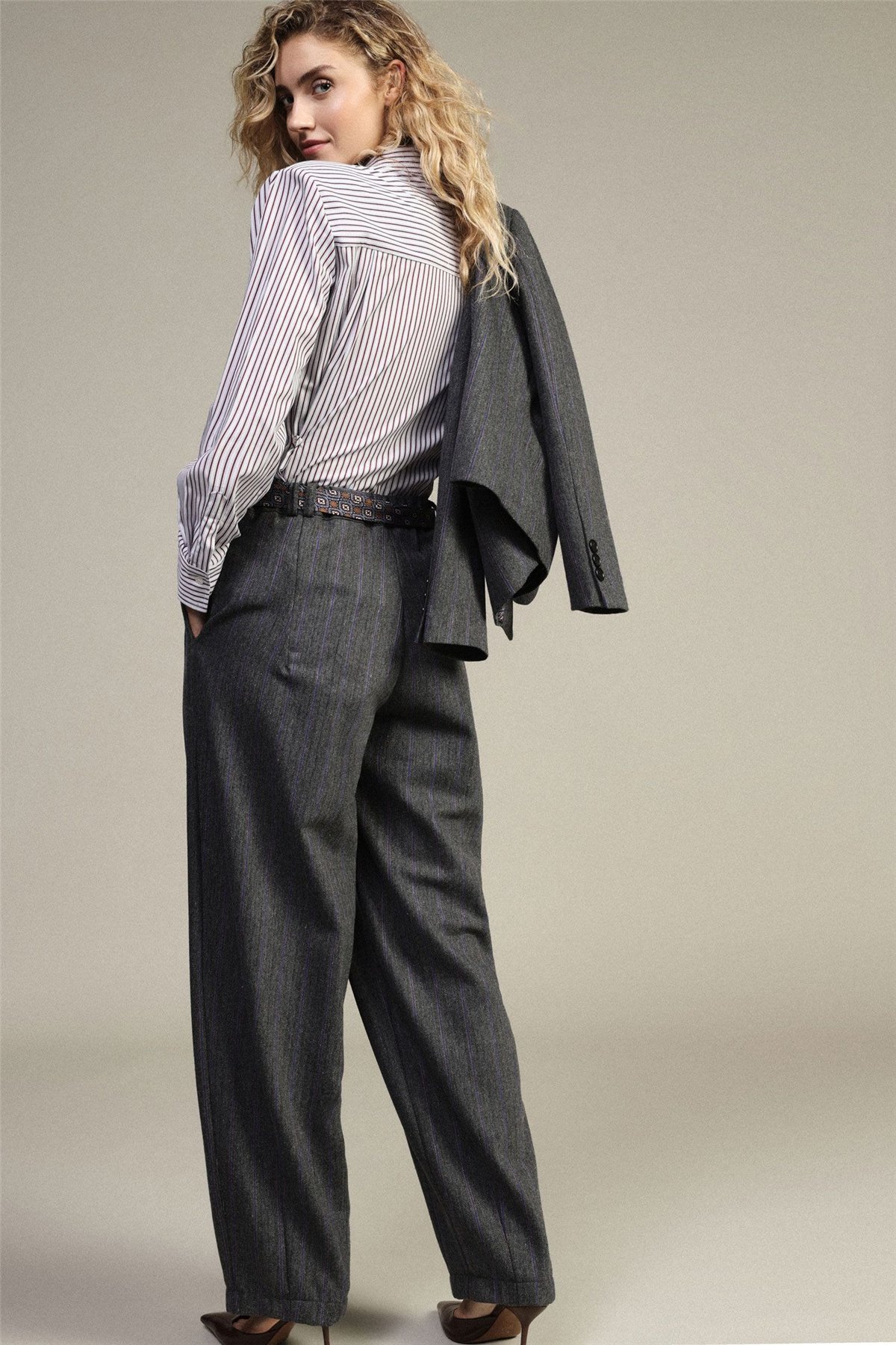 Dixie Pantalón palazzo  con estampado de rayas
