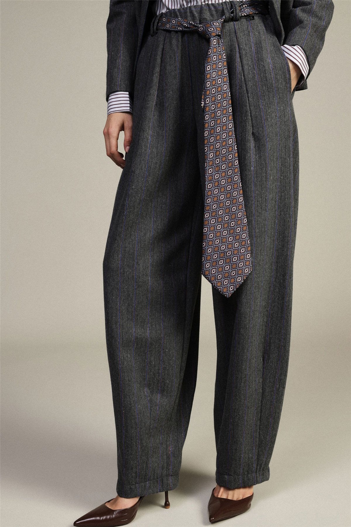 Dixie Pantalón palazzo  con estampado de rayas