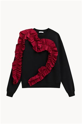 HQ Jersey color negro con volante decorativo
