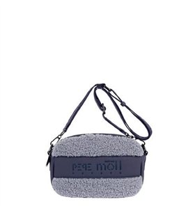 Pepe Moll Bolso bandolera Halia navy borreguito doble cremallera