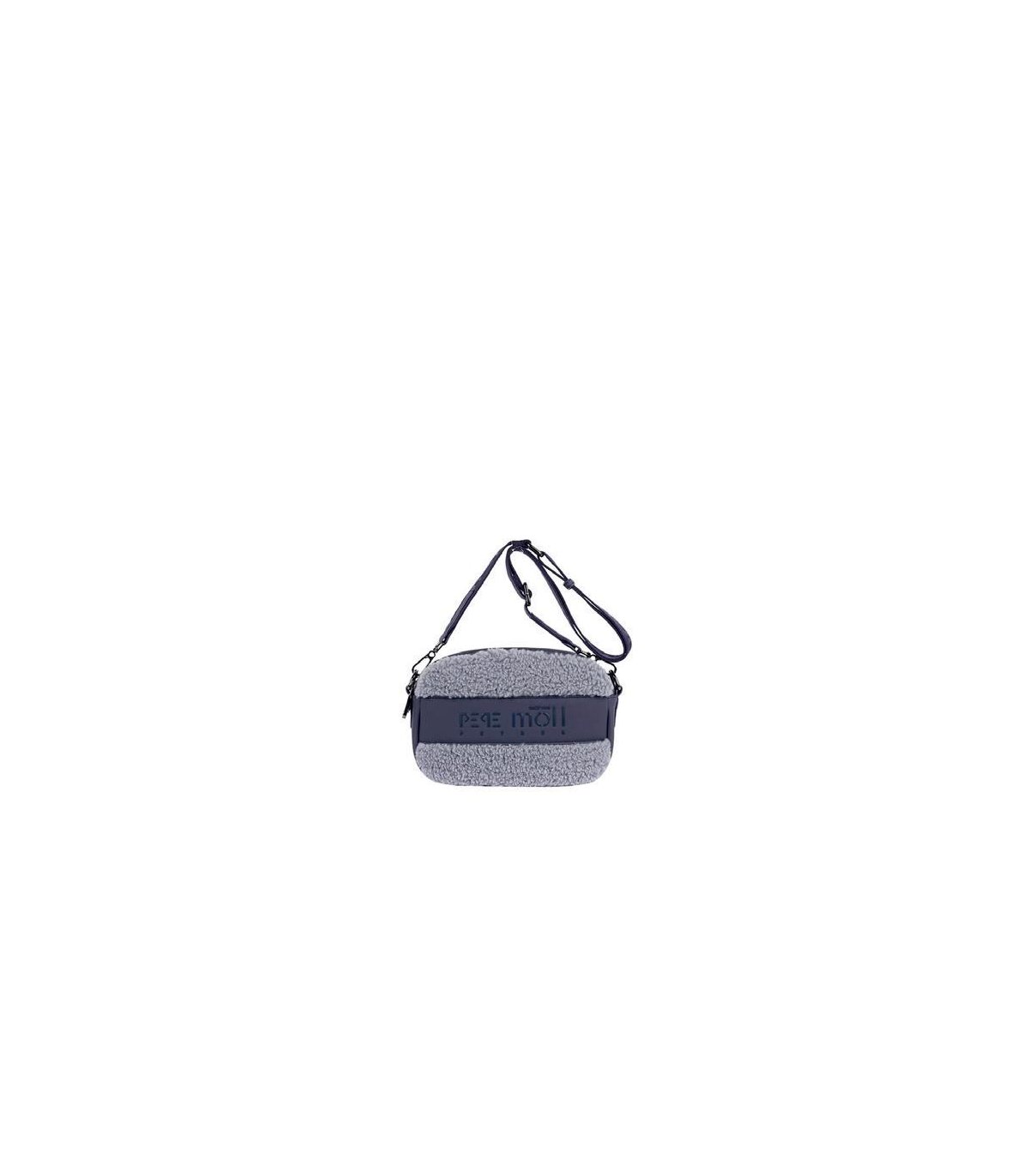 Pepe Moll Bolso bandolera Halia navy borreguito doble cremallera