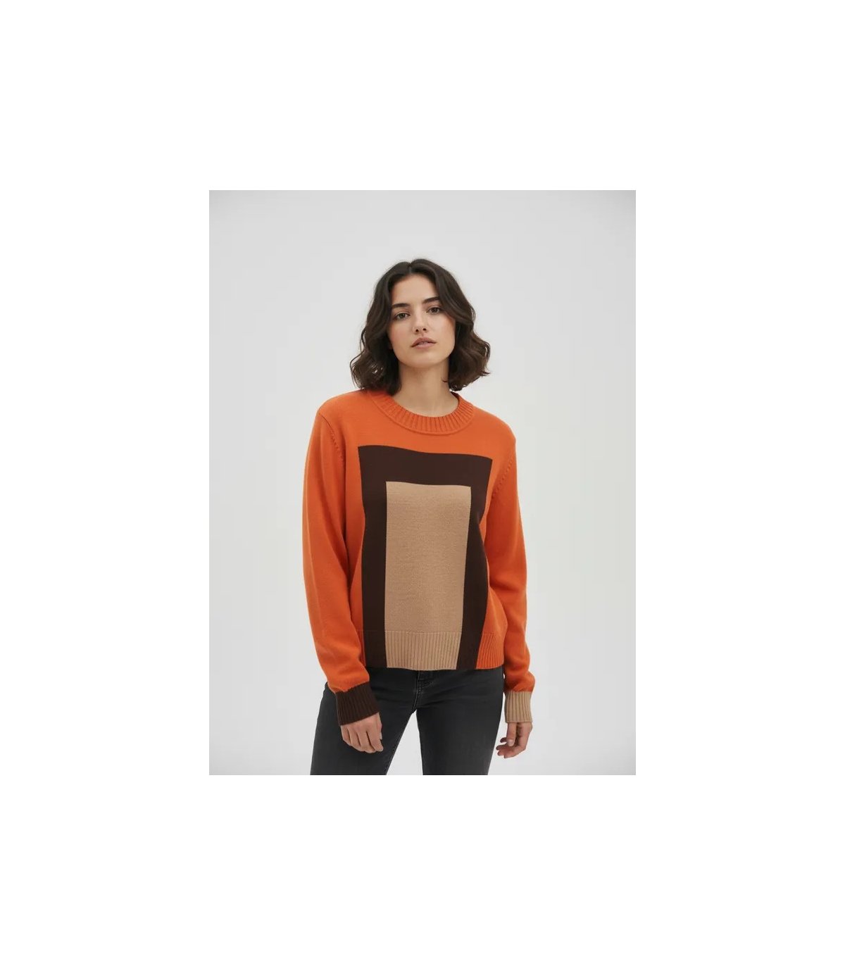 WNT Jersey intarsia color teja
