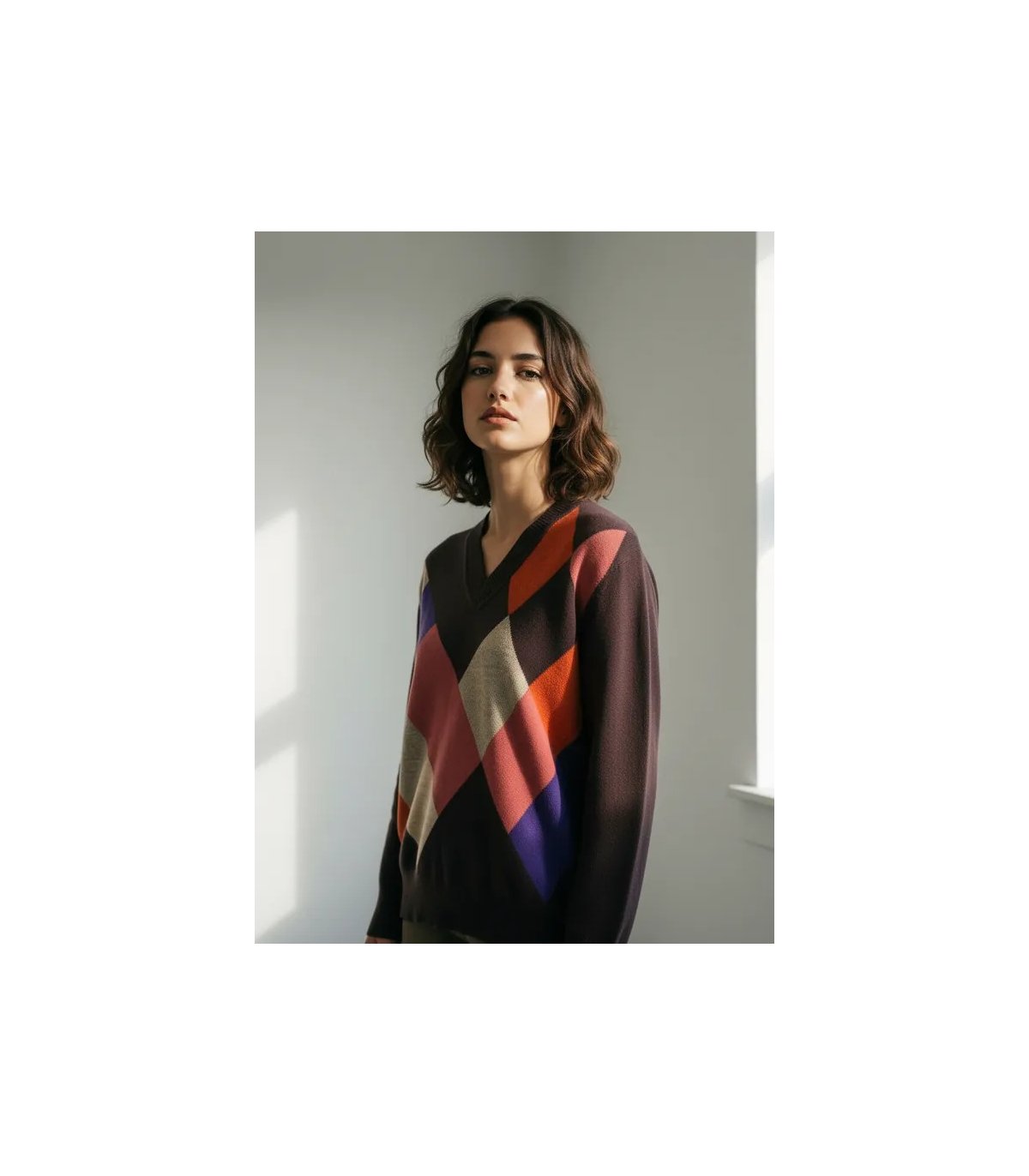 WNT Jersey de rombos cuello V