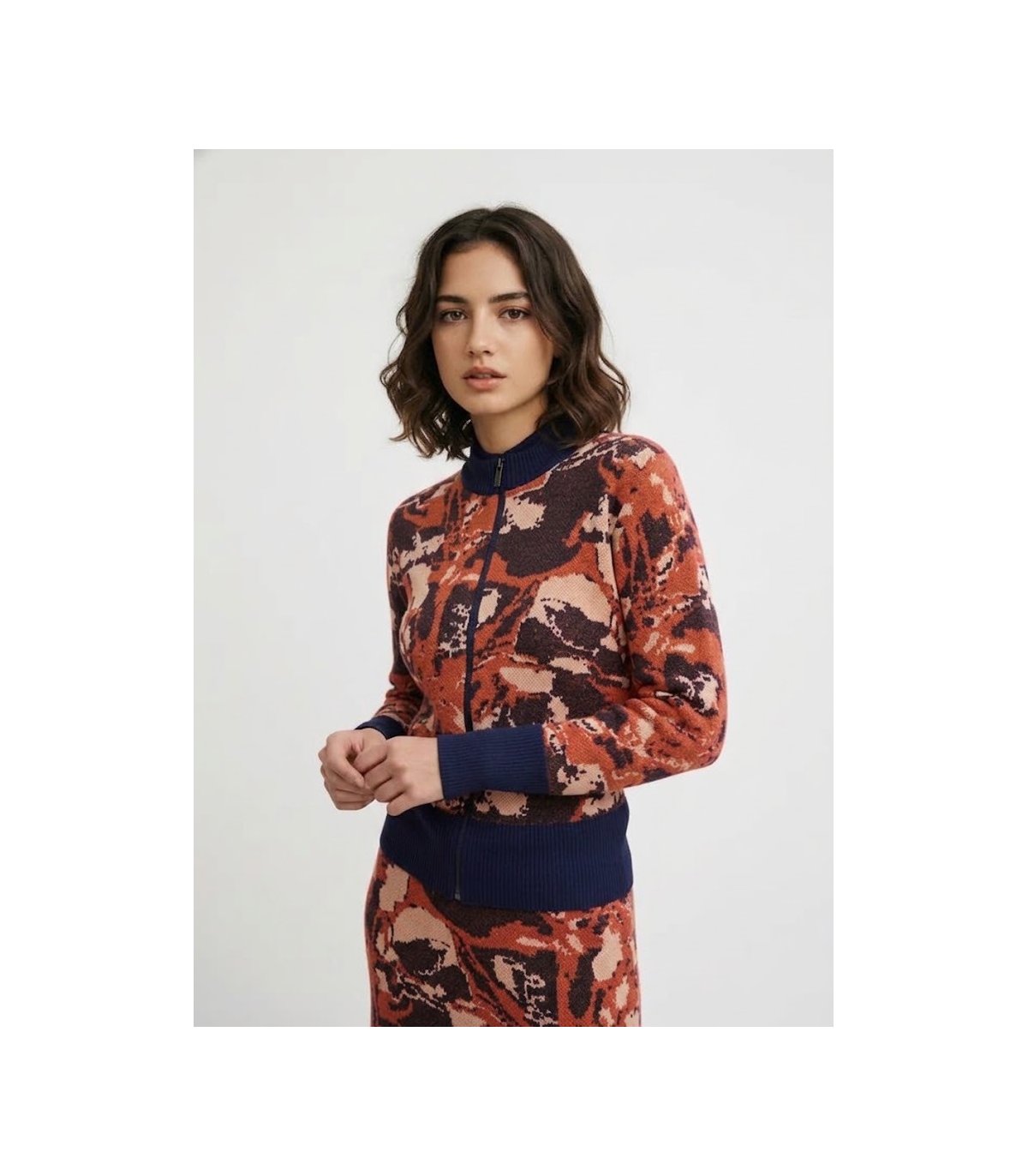 WNT Chaqueta jacquard de punto peluche