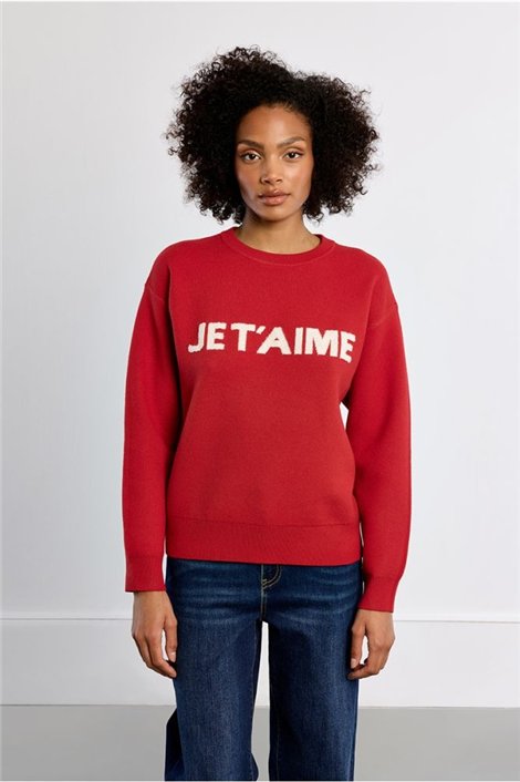 Lili Sidonio Jersey de punto rojo con estampado