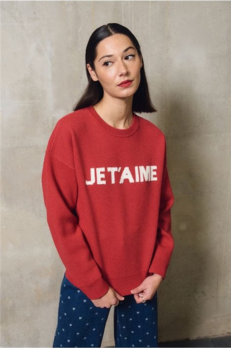 Lili Sidonio Jersey de punto rojo con estampado