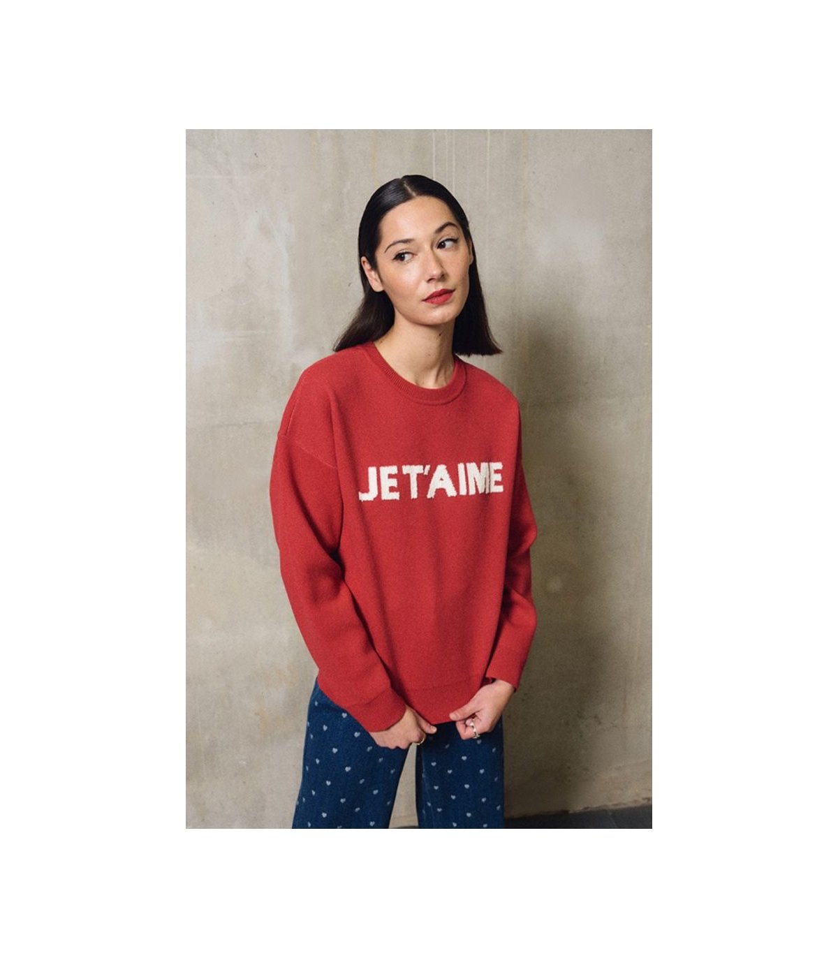 Lili Sidonio Jersey de punto rojo con estampado