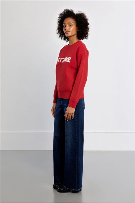 Lili Sidonio Jersey de punto rojo con estampado