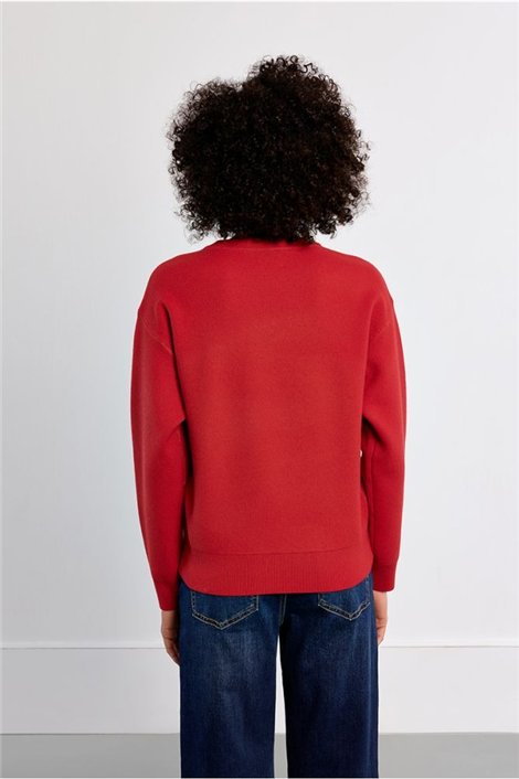Lili Sidonio Jersey de punto rojo con estampado