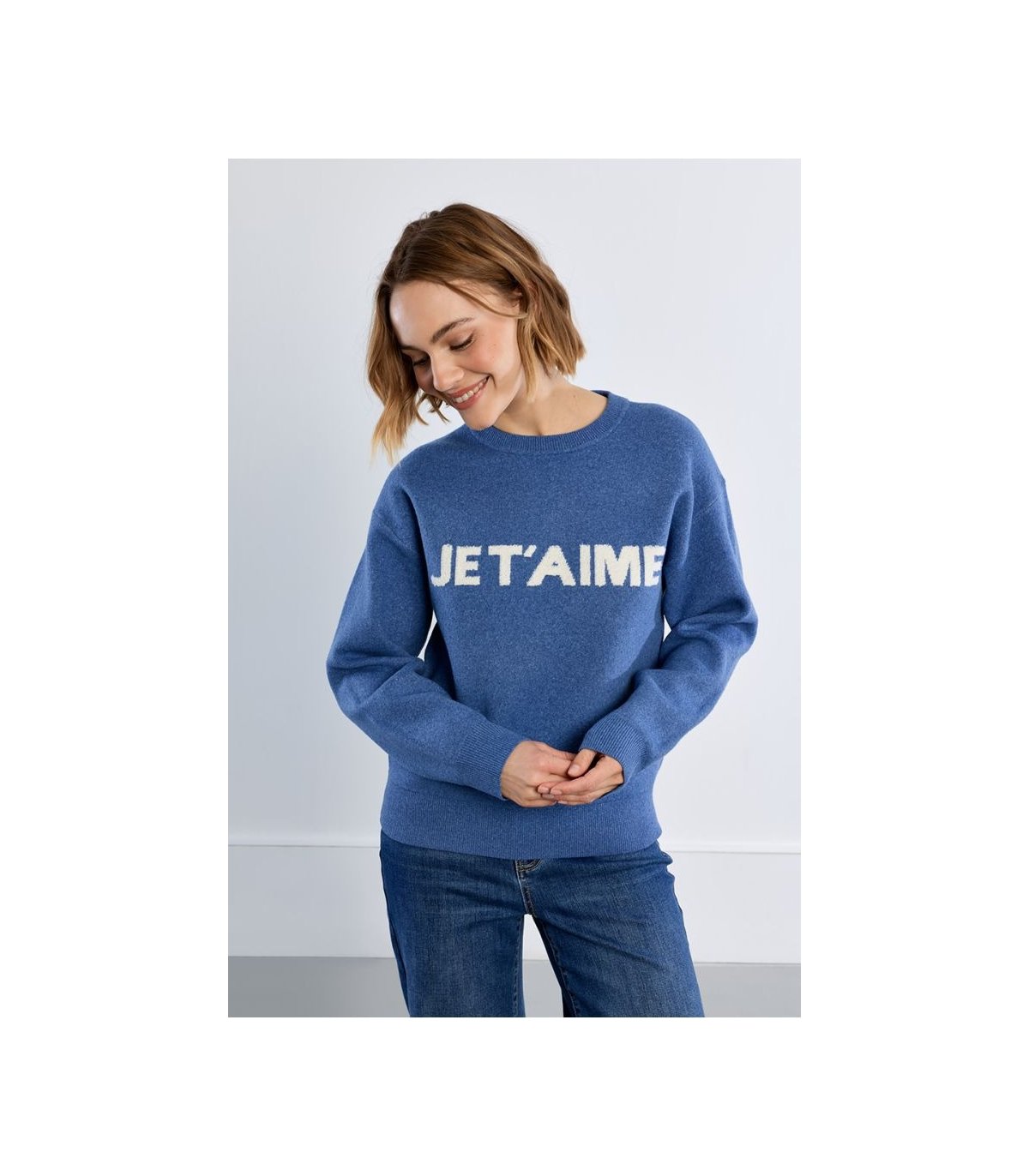 Lili Sidonio Jersey de punto azul con estampado
