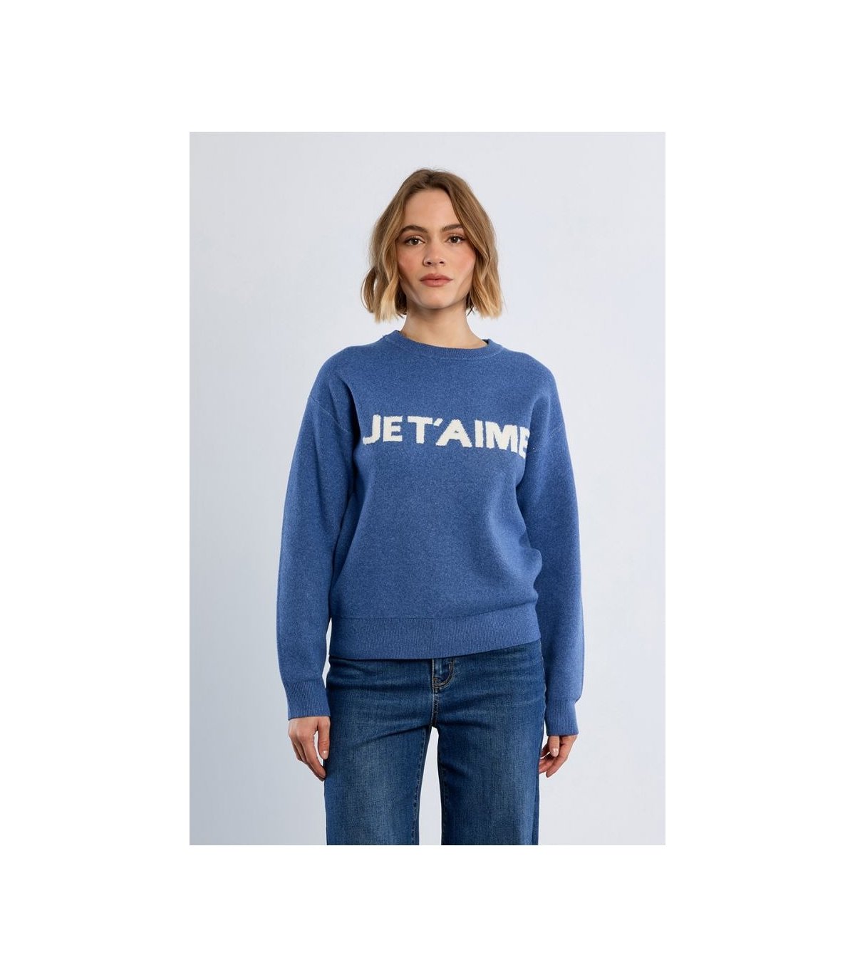 Lili Sidonio Jersey de punto azul con estampado