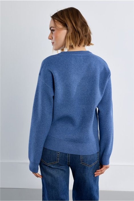 Lili Sidonio Jersey de punto azul con estampado