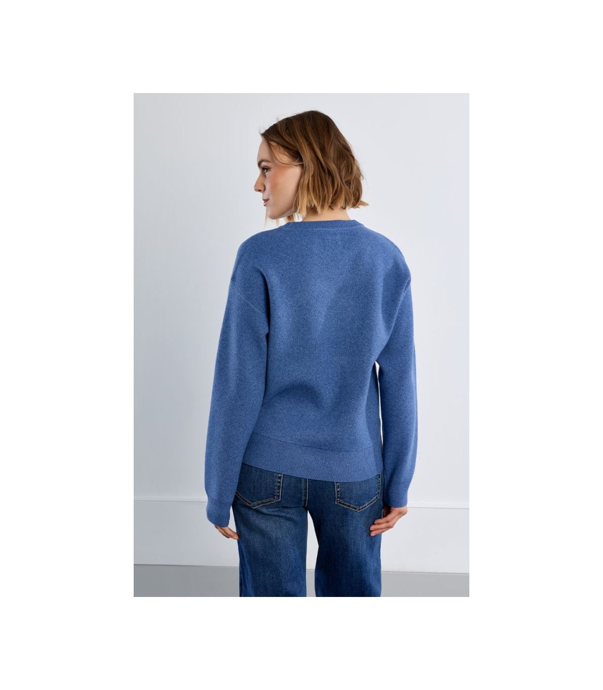 Lili Sidonio Jersey de punto azul con estampado
