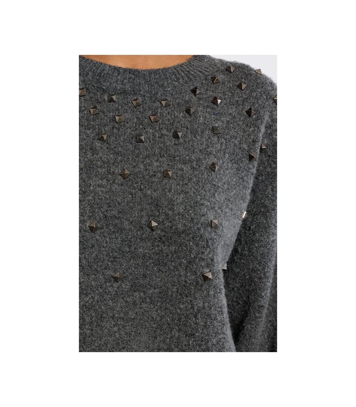 Lili Sidonio Jersey gris con tachuelas