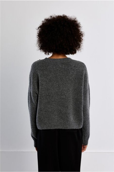 Lili Sidonio Jersey gris con tachuelas