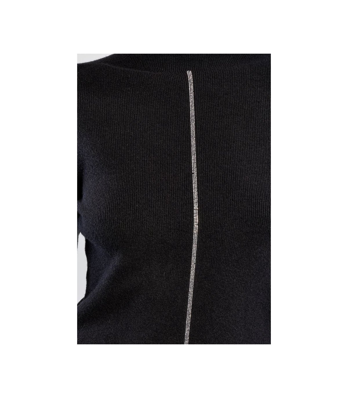 Lili Sidonio Jersey de cuello alto y listón lurex