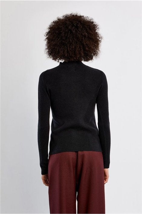 Lili Sidonio Jersey de cuello alto y listón lurex