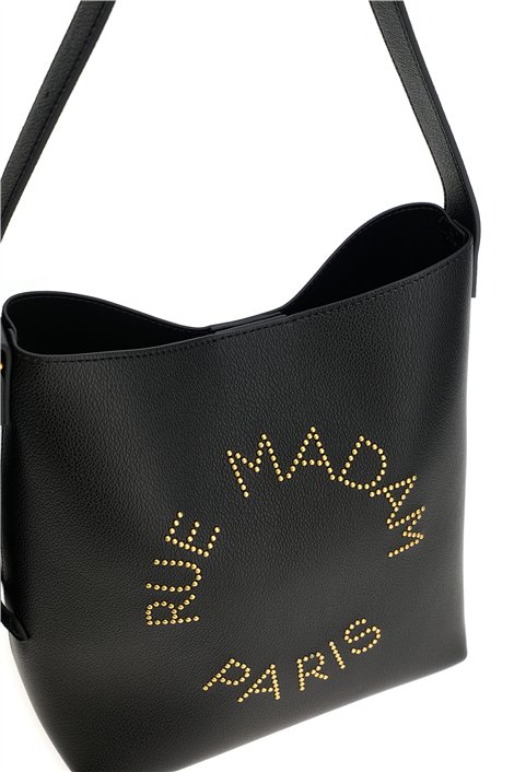 Rue Madam Bolso hobo en ecopiel negra