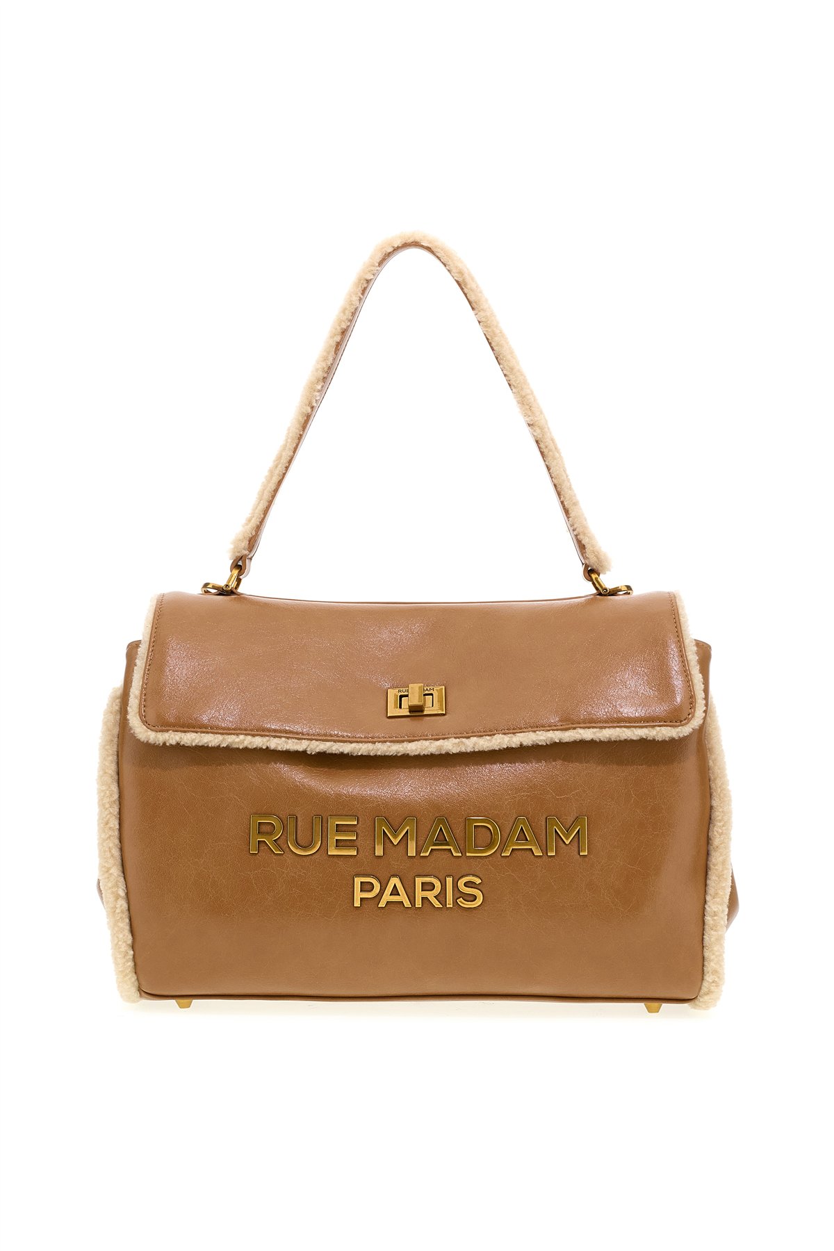 Rue Madam Bolso XL de ecopiel camel y detalle borreguito