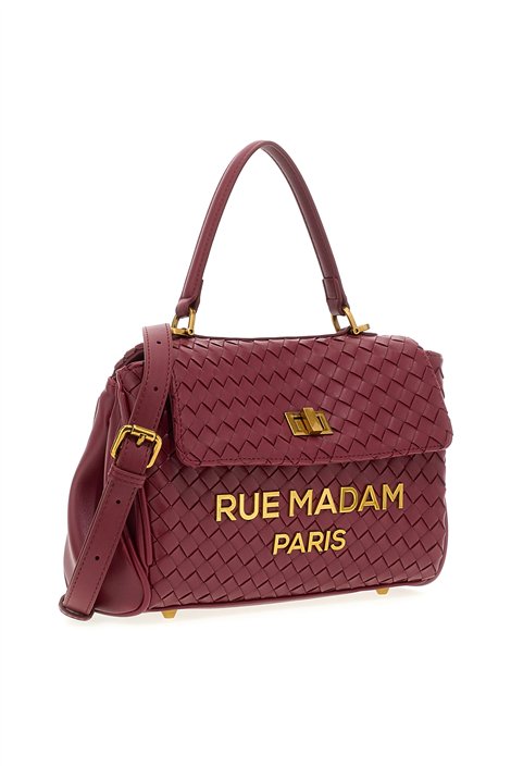 Rue Madam Bolso mediano de piel trenzada color vino