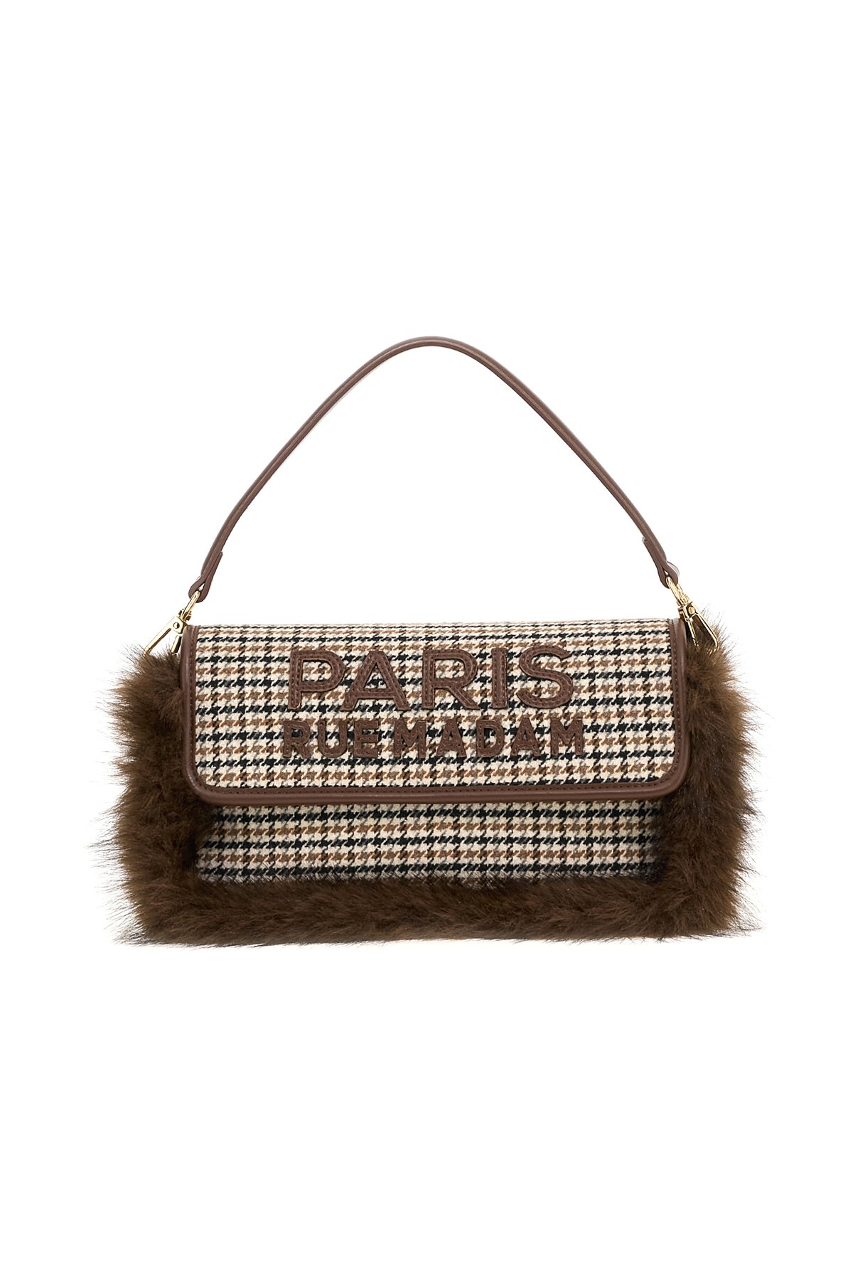 Rue Madam Bolso ovalado pata de gallo y detalle pelo