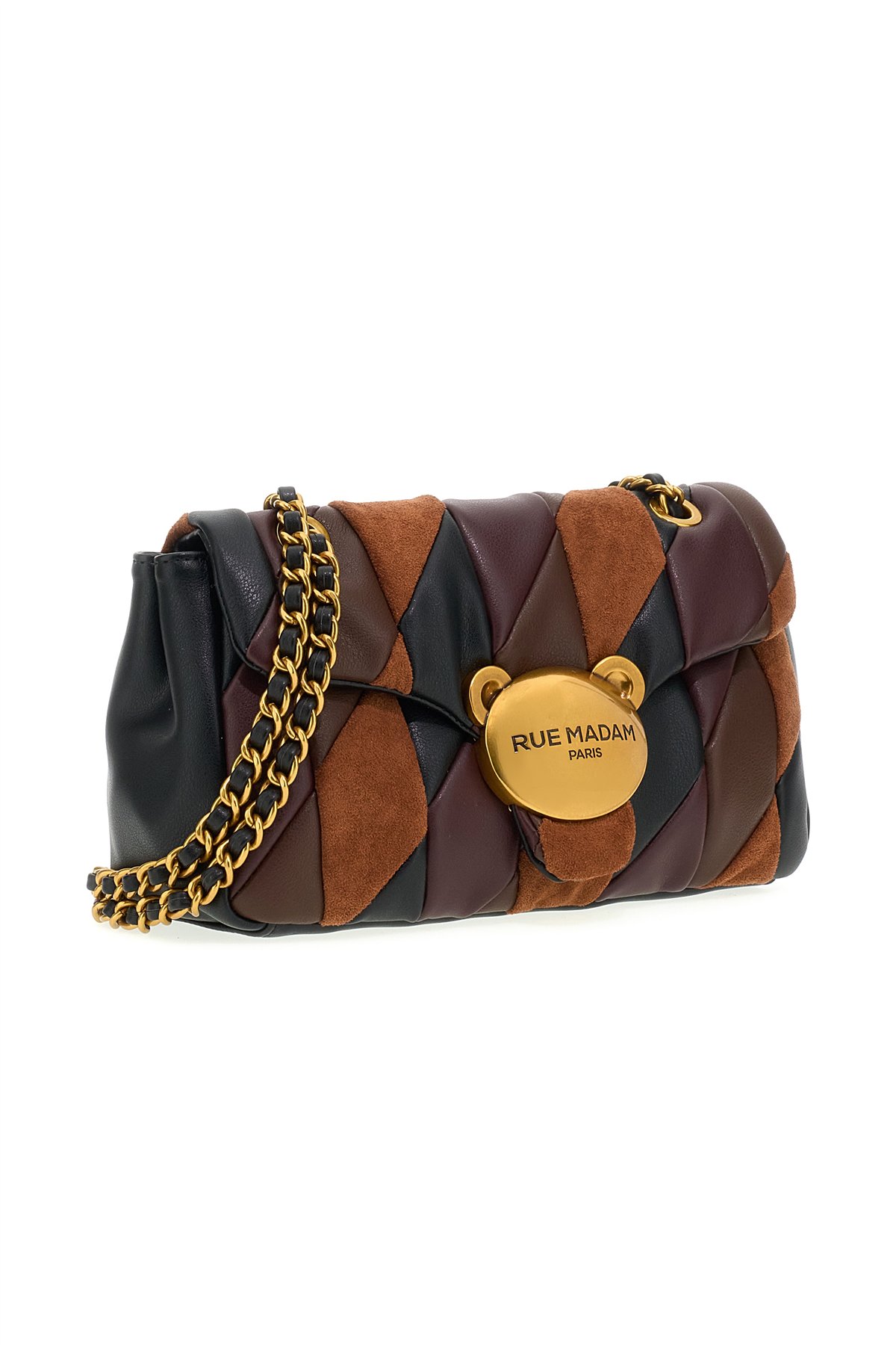 Rue Madam Bolso puffy de piel combinada