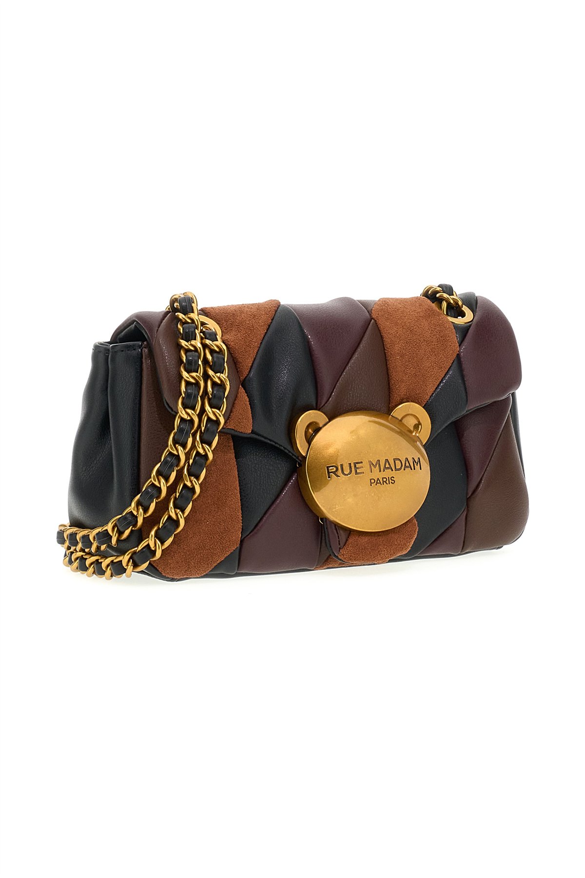 Rue Madam Bolso puffy de piel combinada