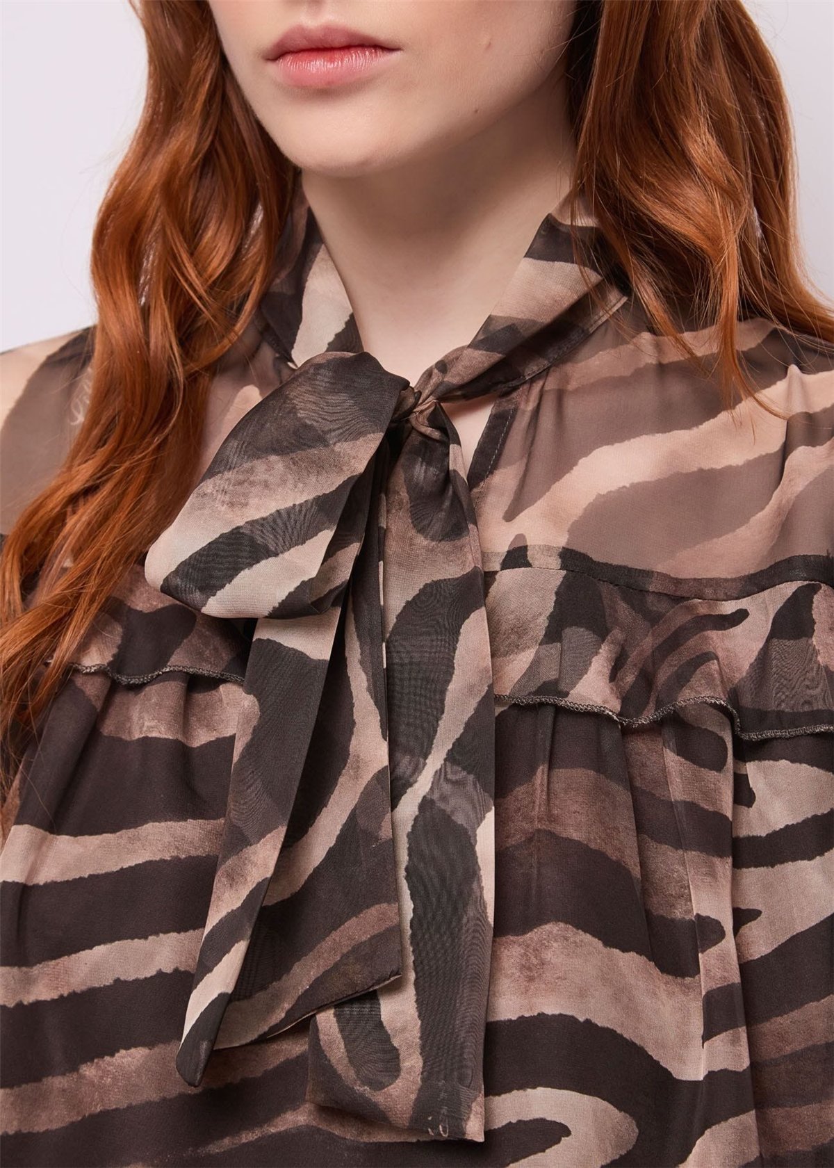 GAUDI Blusa de tul con estampado animal