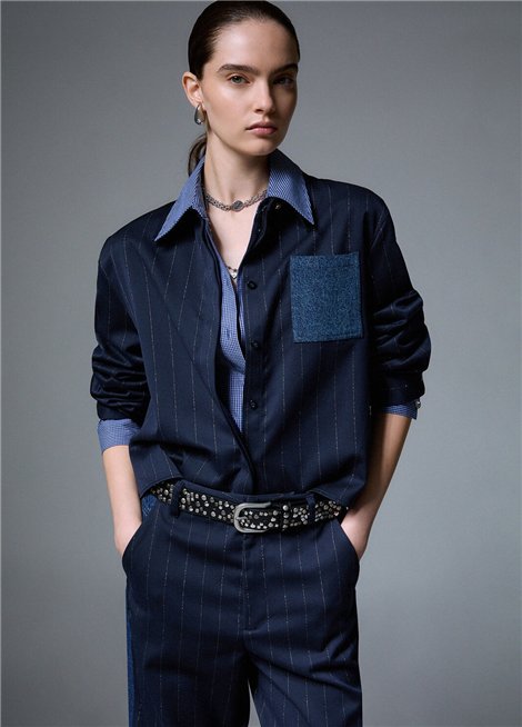 Liu Jo Camisa de rayas cropped