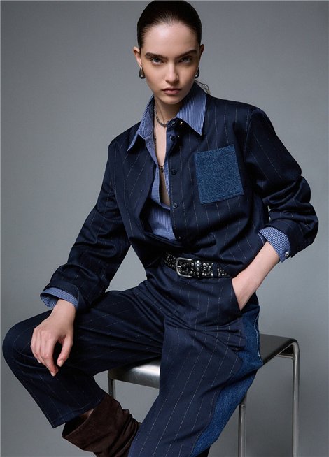 Liu Jo Camisa de rayas cropped