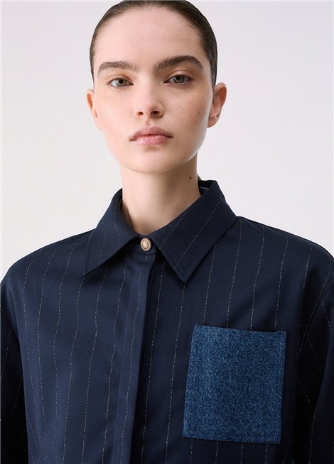 Liu Jo Camisa de rayas cropped