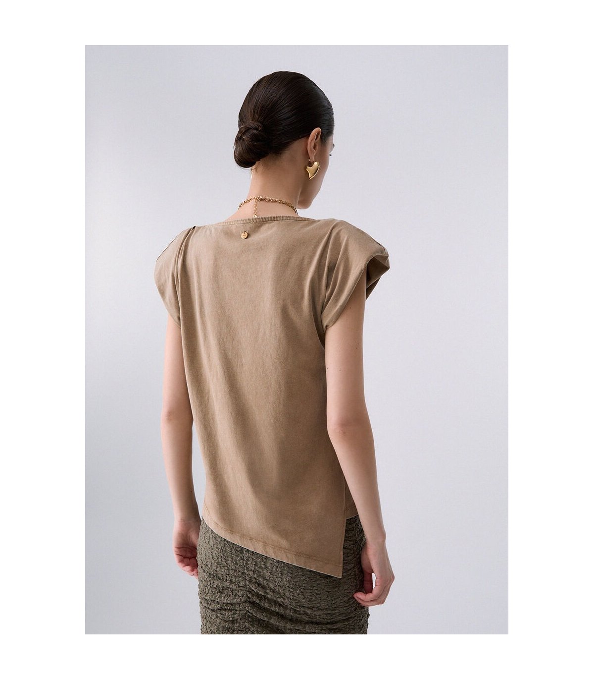 Liu Jo Top asimétria y bordado joyas