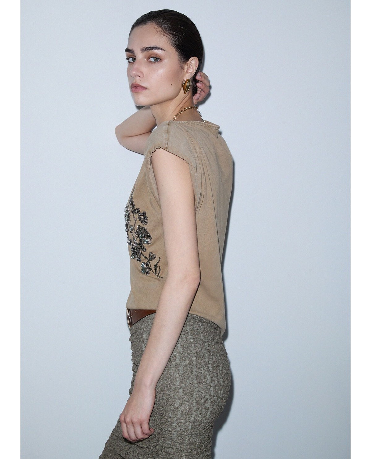 Liu Jo Top asimétria y bordado joyas