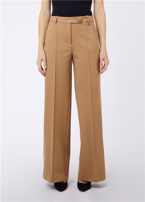 Liu Jo Pantalón pernera ancha color camel